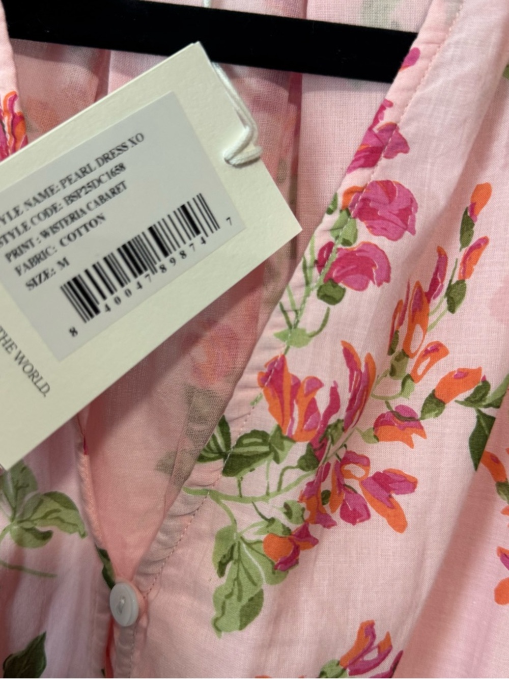 Banjanan Pearl Pink Floral Ruffled Long Sleeve Midi Dress in Wisteria Cabaret M - Picture 12 of 14